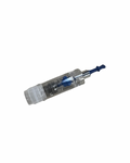 10 Microneedling Cartridges 24 pinClear plastic syringe with blue plunger on a white background