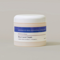 Jar of Beta-Carrot Cream with 'Advanced Rejuvenating Concepts' label on a neutral background