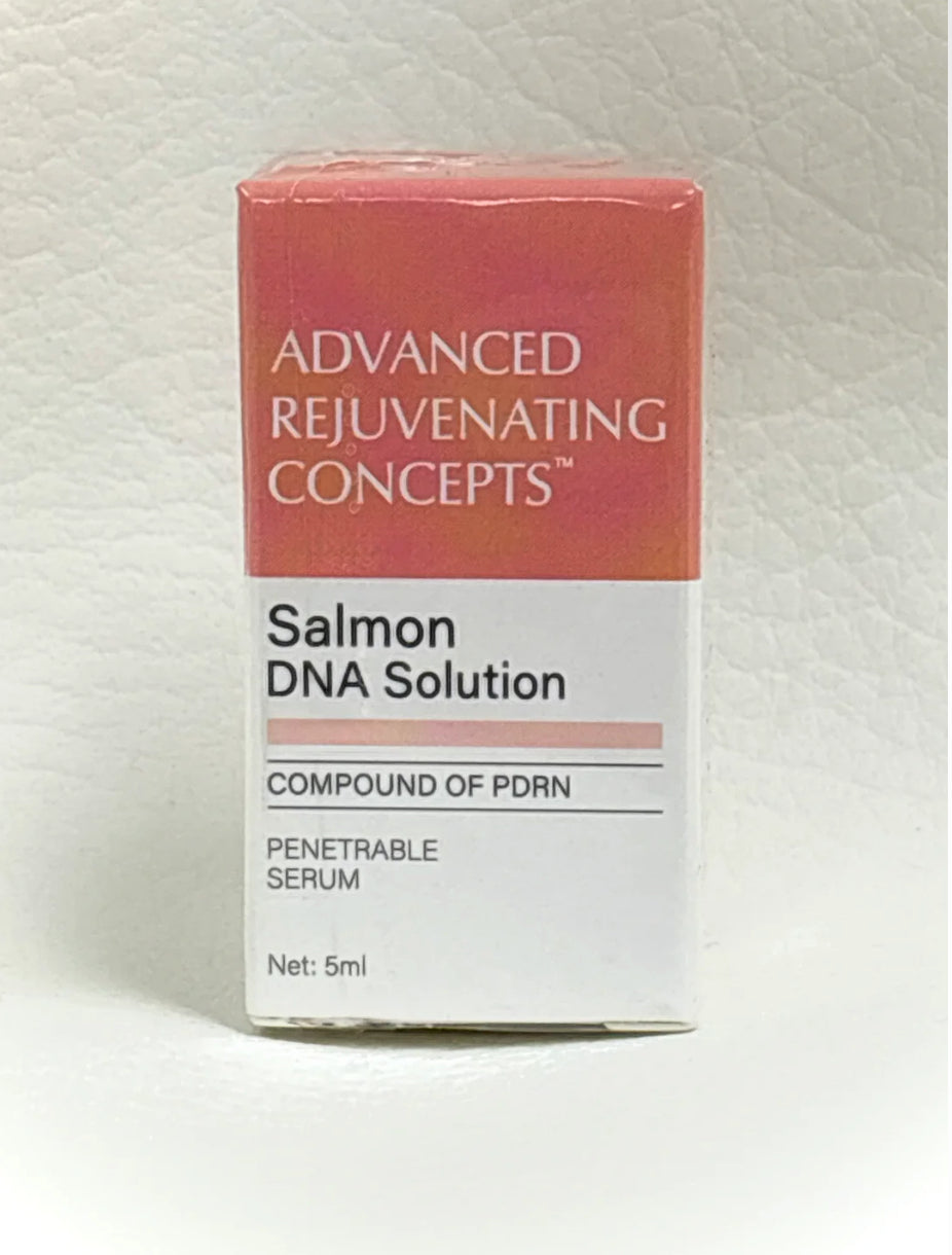 Box of Advanced Rejuvenating Concepts Salmon DNA Solution on a textured white background