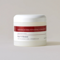 Skincare jar labeled 'Rest-N-Restore' by 'Advanced Rejuvenating Concepts' on a light background